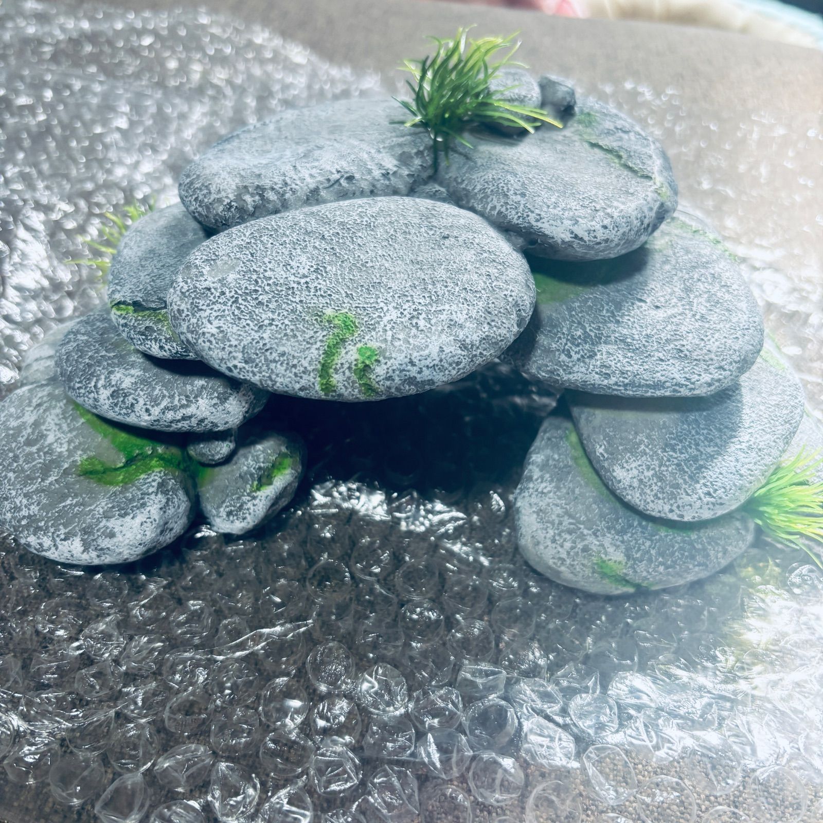 水槽 オブジェ 金魚 隠れ家 水槽 洞窟 トンネル 樹脂 積み重ねの岩