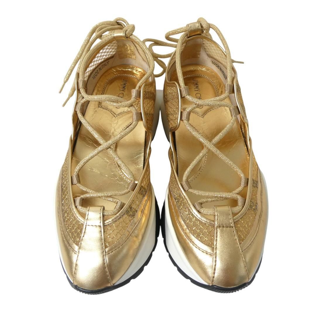 新品未使用】JIMMY CHOO ジミーチュウ　スニーカー　ロゴ　ナッパレザー 新品同様 JIMMY CHOO ジミーチュウ サイズ35 約22㎝ MICHIGAN ミシガン