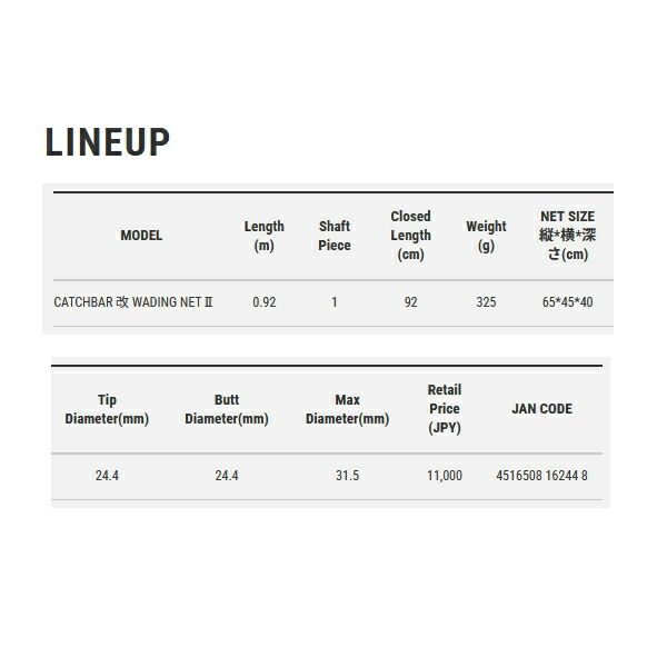 テイルウォーク tail walk キャッチバー改 ウェーディングネット II 仕舞寸法 92 cm