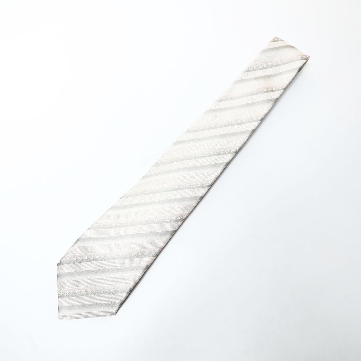 LOUIS VUITTON ルイ ヴィトン ネクタイ クラヴァット モノグラム クラブ ストライプ シルク
