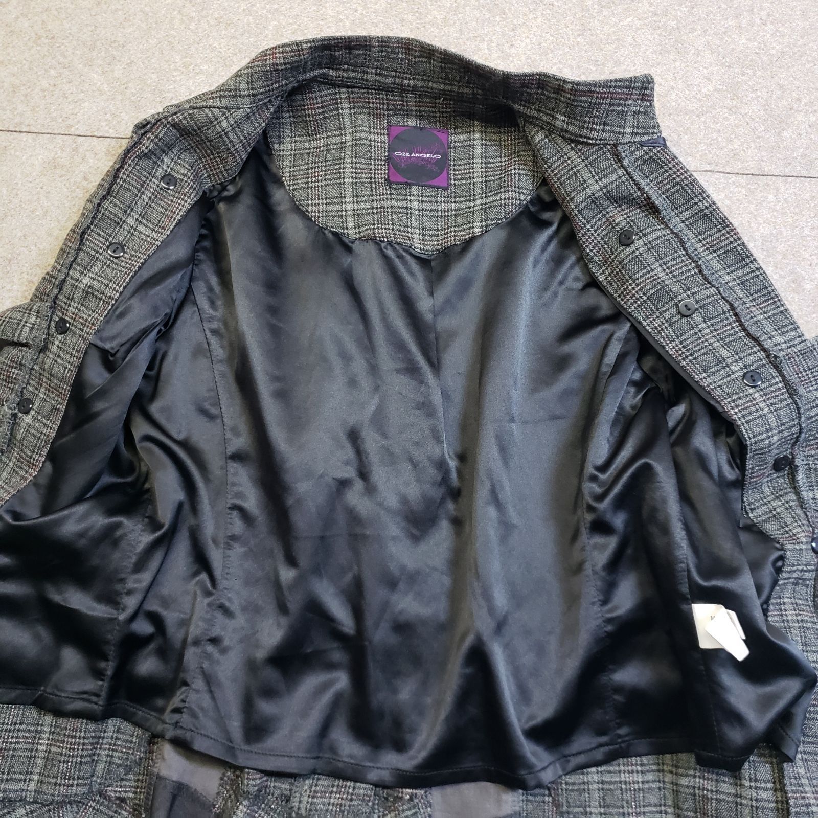 OZZ ANGELO ジャケット チェック柄 切替デザイン コルセット風バック