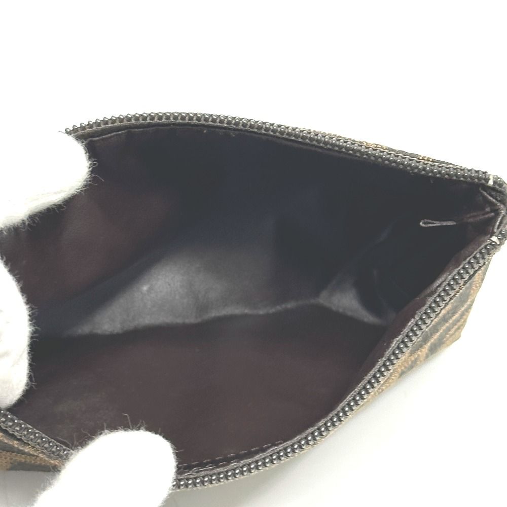 フェンディ FENDI ポーチ ズッカ柄 小物入れ キャンバス レザー