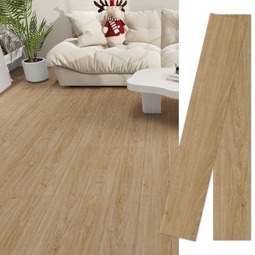 フロアタイル 約6畳 12畳 入り フローリング マット 置くだけ 木目 クッション フロア 床 リメイク シート 接着剤不要 貼るだけ 初心者OK 賃貸ok 防水 床材 DIY ピタフィー フロアリングタイル 914 4 152 131 c 6844