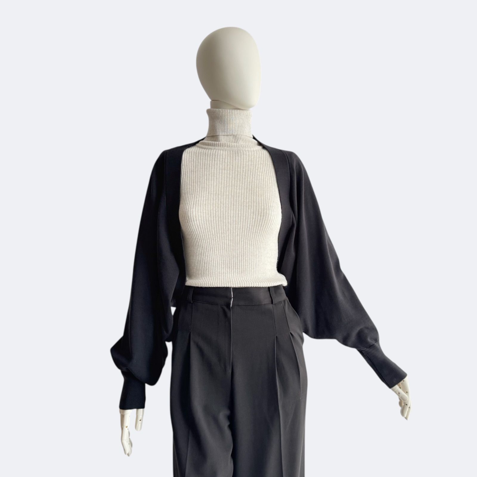 HYKE ハイク コットンニットカーディガン ブラック ボレロ - メルカリ