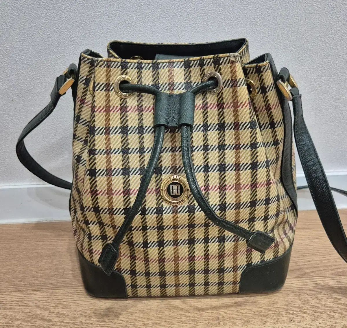 DAKS ダックス チェック バケットバッグ ショルダーバッグ