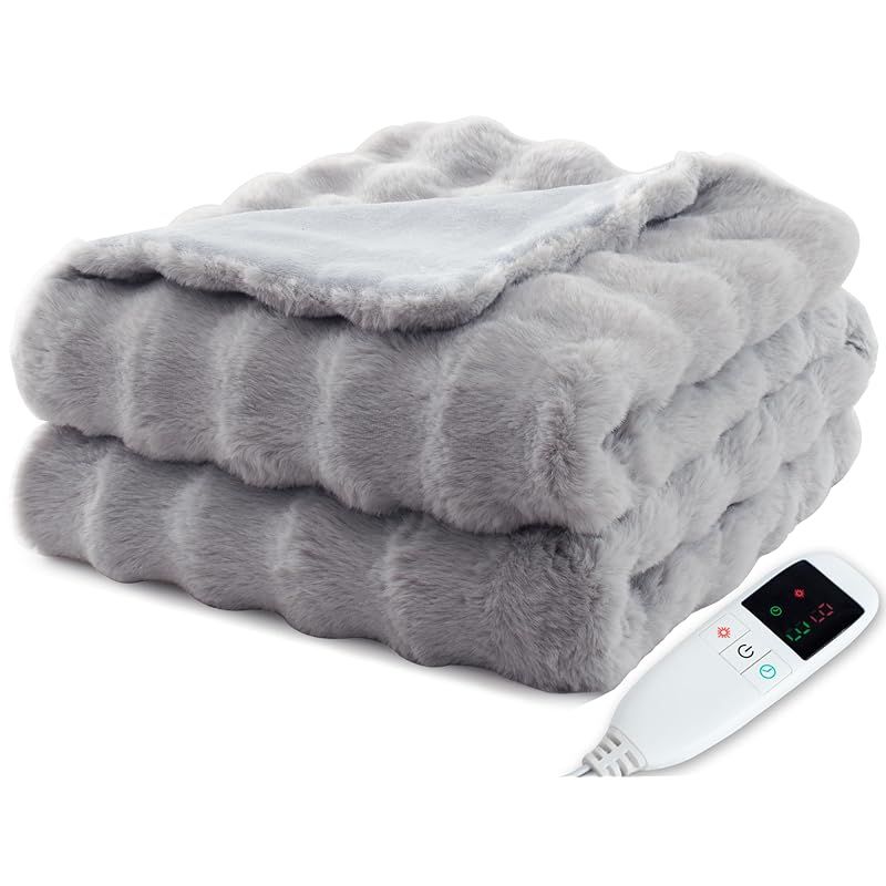 電気毛布 【表兎毛調×裏フランネル】 掛け敷き兼用 大判 190×130cm