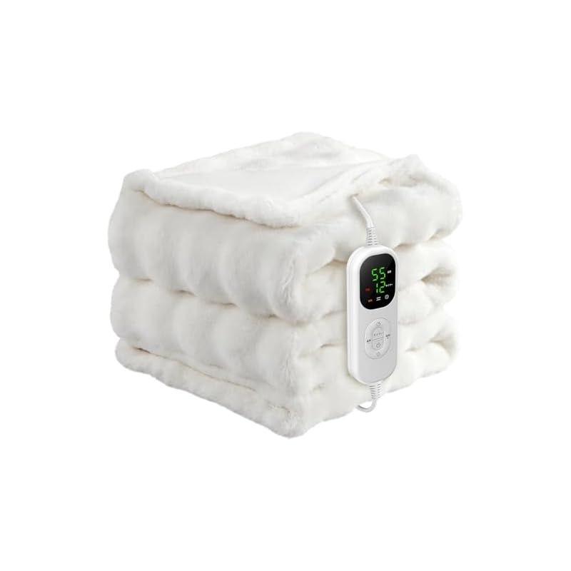 電気毛布 掛け 敷き 190 130 cm 55℃自動ダニ駆除 睡眠モード 頭寒足熱 8段階温度調整 12 Hタイマー機能 電気ブランケット 大きいサイズ ダブル 厚手生地 ふわふわ 両面使え 速暖 恒温加熱 省エネ 暖房器具 防寒対策 肩掛け 膝掛け 過 1