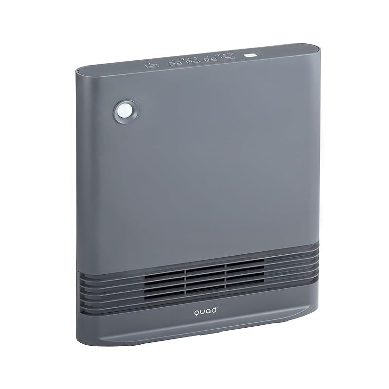 QUADS クワッズ 薄型 省エネ セラミックヒーター スポット暖房 1200 W 大風量 スリム 光る 人感センサー エコ コンパクト 小型 速暖 電気ヒーター 電気ストーブ SLIM ENA HEAT S スリムエナヒートS グレー 1