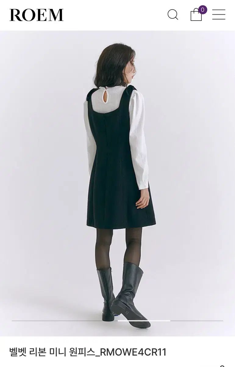 ROEM ツアーベルベット リー リボン ミニ ONE PIECE