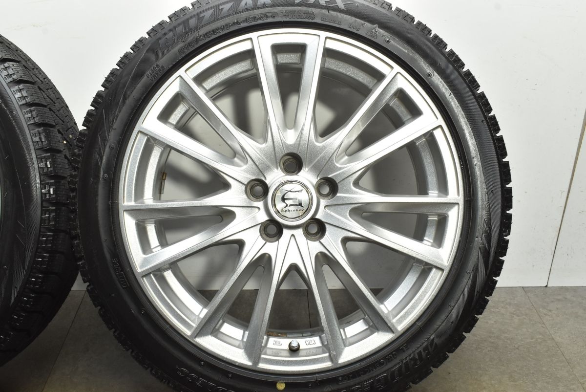 プリウス カローラツーリング などに アフロディーテ 17 in 7 J 48 PCD 100 ブリヂストン ブリザック VRX 215 45 R CT レクサス BRZ フロントカメラ 17インチ 