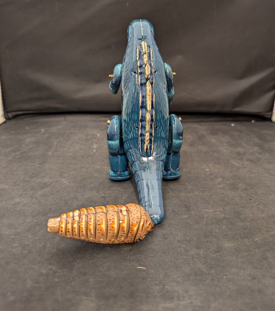 ビリケン商会 ゼンマイ歩行ブリキ ゴジラ(幼虫モスラ付) ブルー 180mm