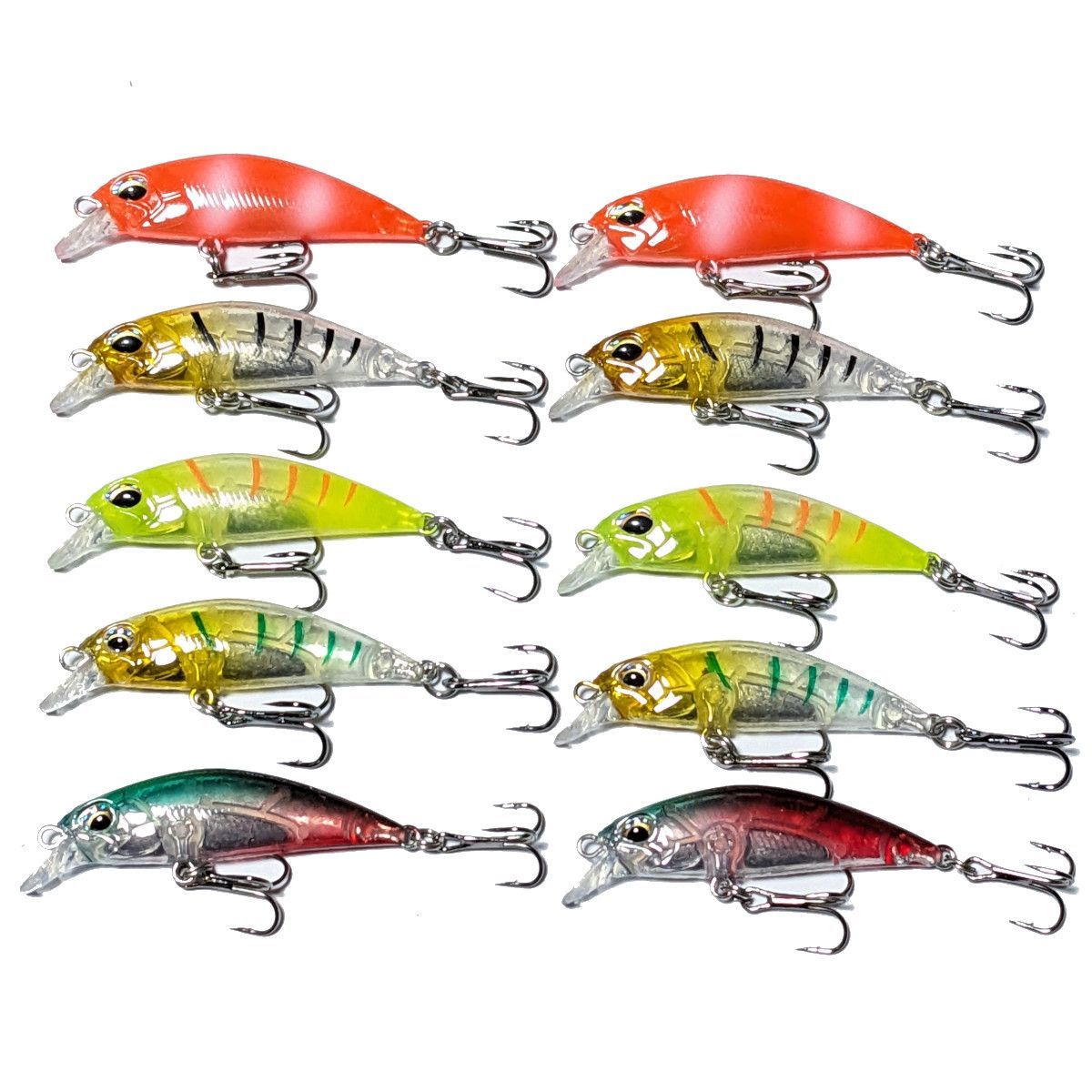 トラウトミノー 5cm 4g 10個セット 渓流ミノー シンキングミノー