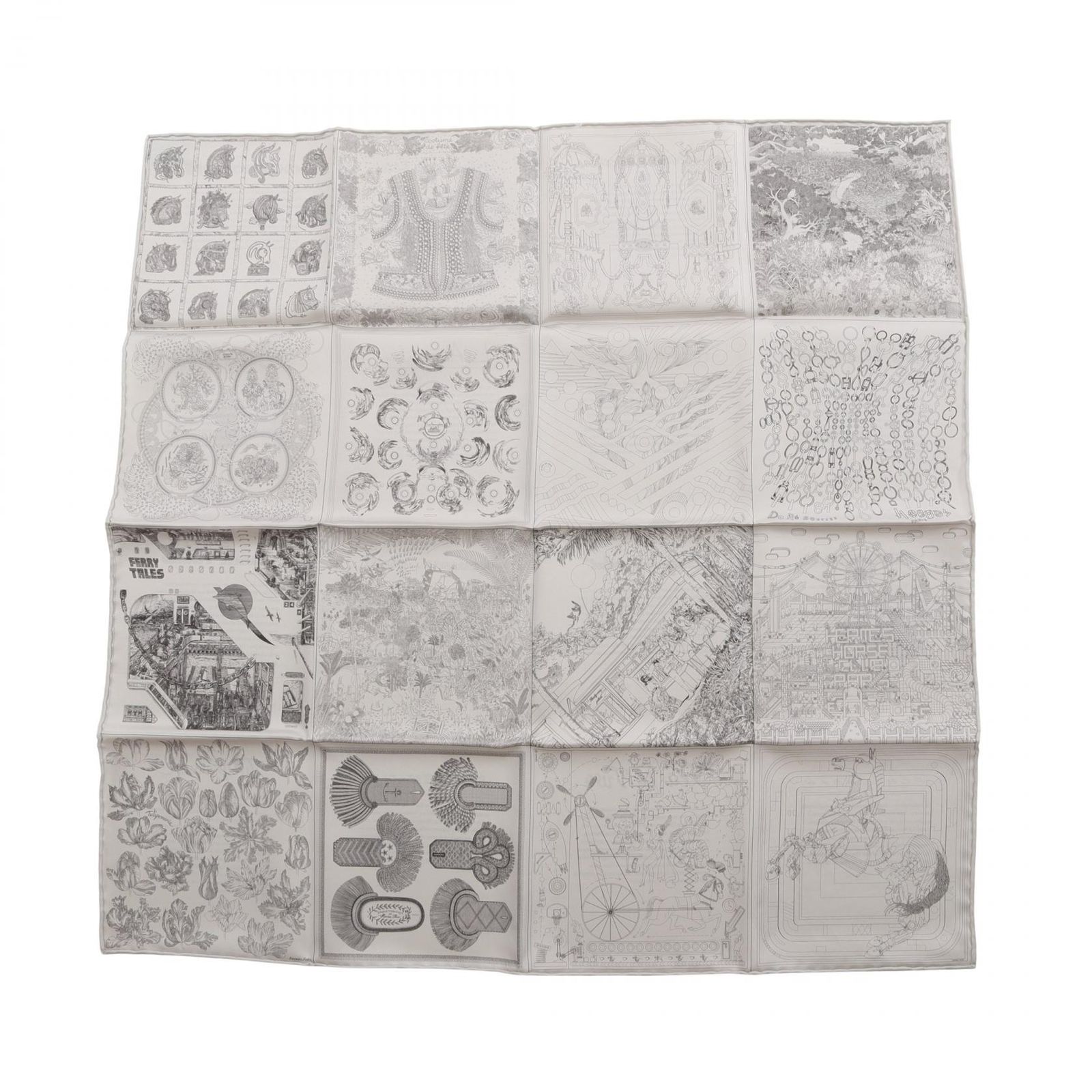 エルメス HERMES スカーフ カレ60 ロボカバール ダブルフェイス シルク レディース A