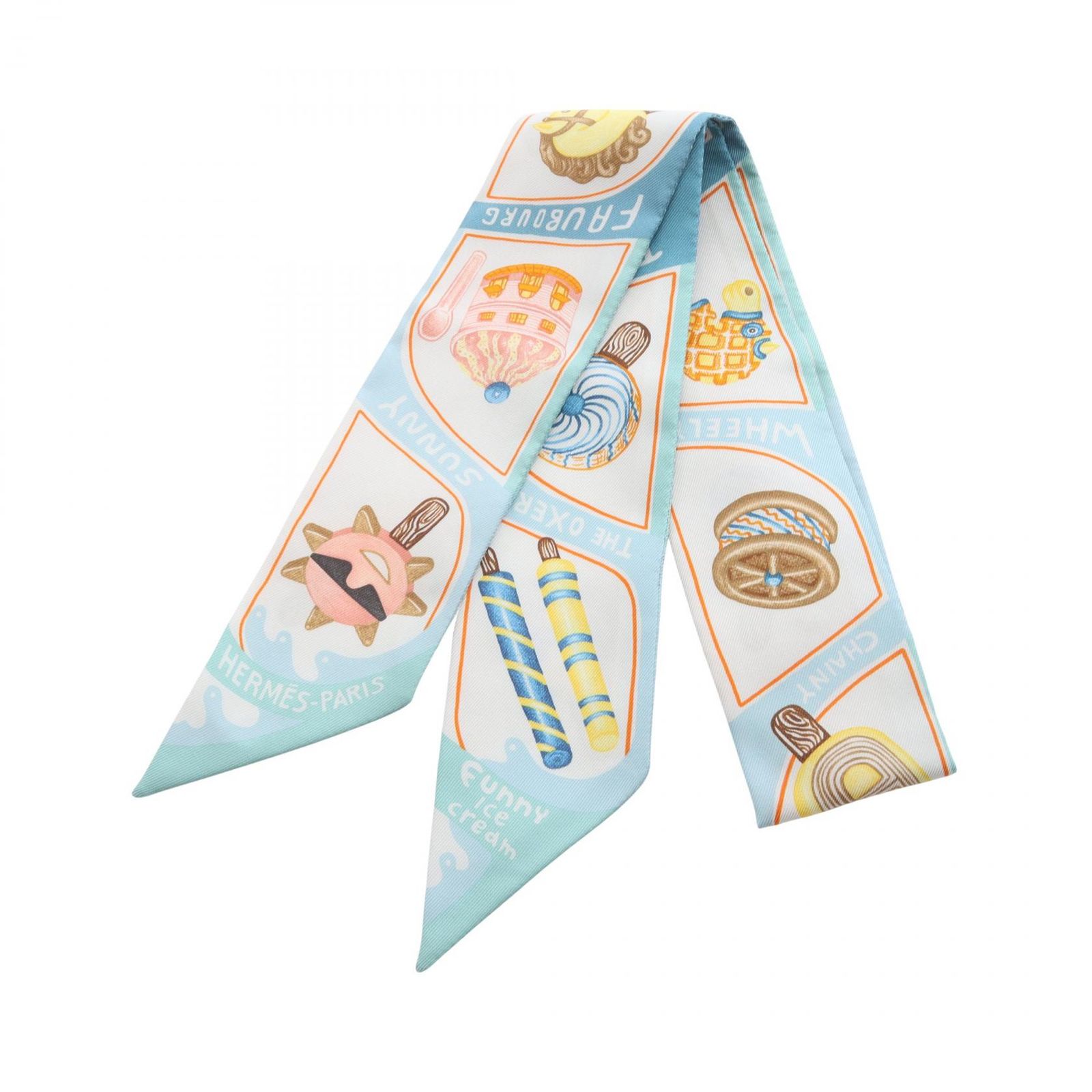 エルメス HERMES スカーフ ツイリー Funny Ice Cream シルク レディース ♥
