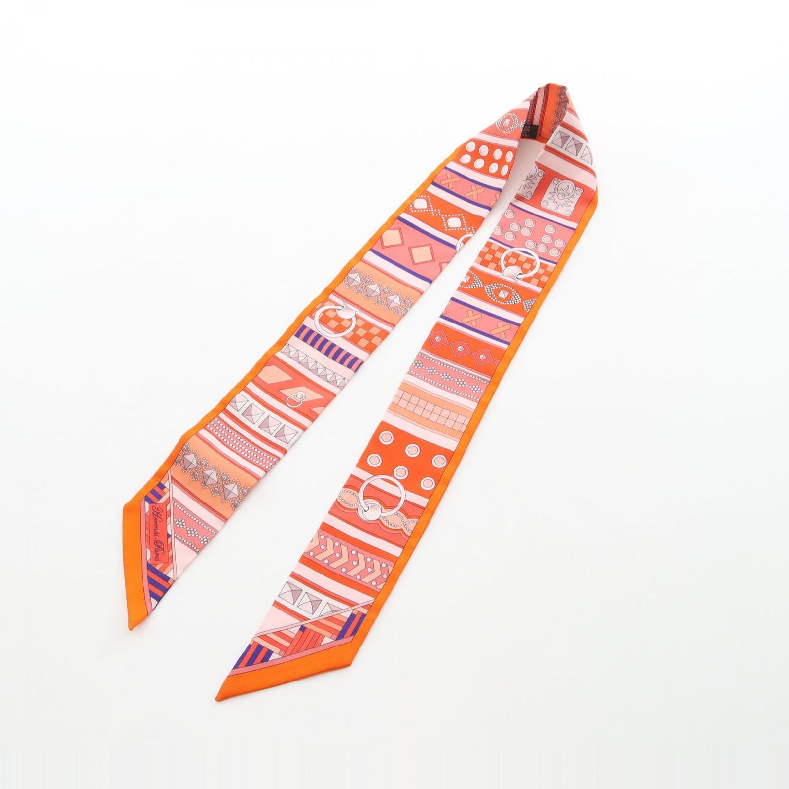 エルメス HERMES スカーフ ツイリー Colliers de chiens シルク トゥイリー レディース A