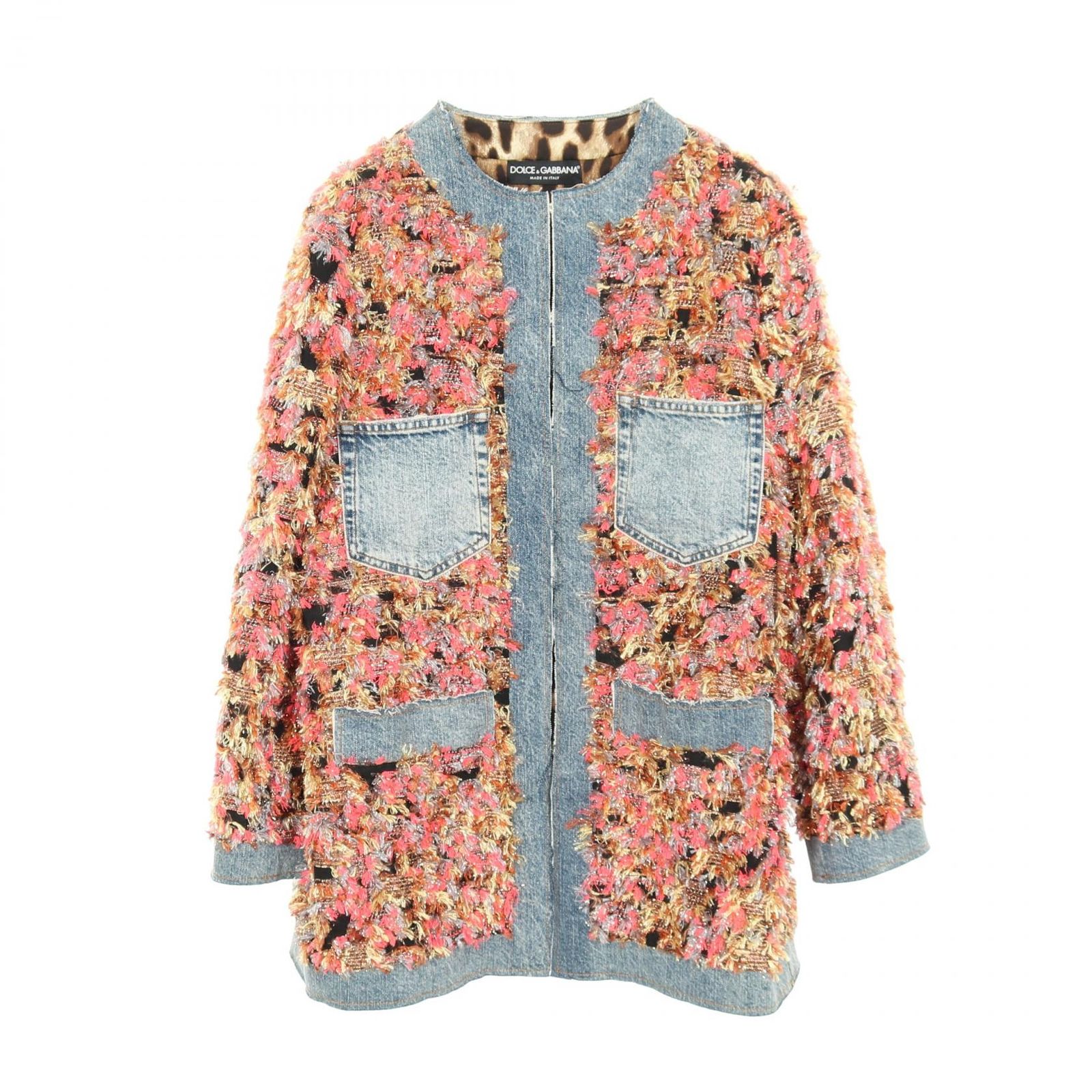 ドルチェアンドガッバーナ DOLCE GABBANA デニムジャケット ツイード レーヨン ポリエステル ジャケット レディース A