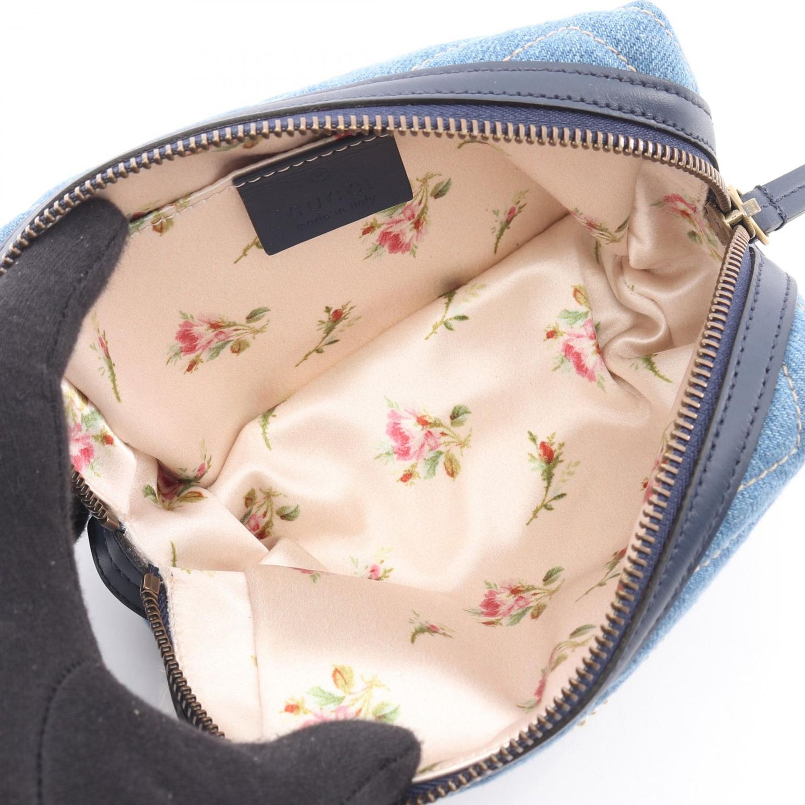 グッチ GUCCI ポーチ GGマーモント 476165 デニムブルー デニム GG