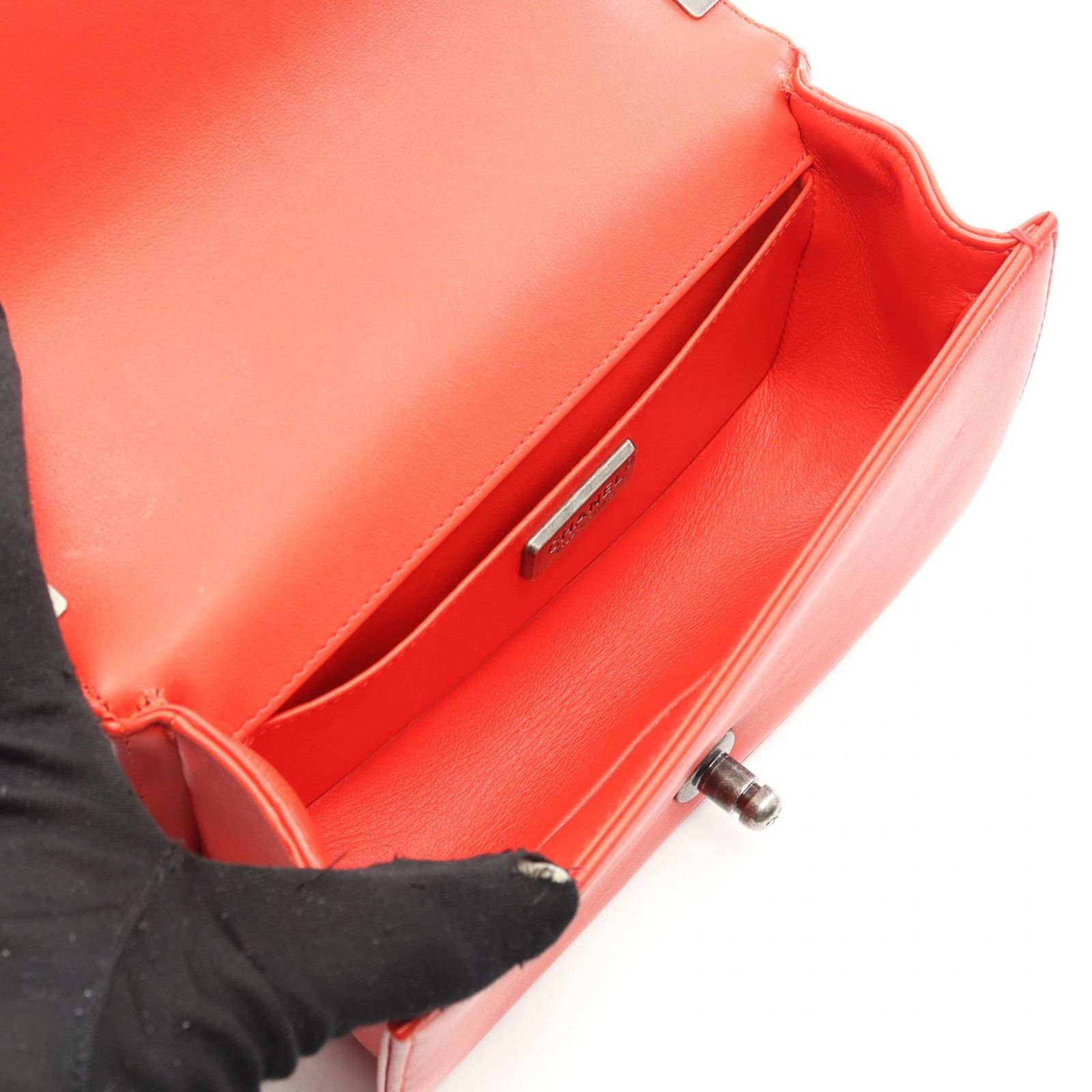 シャネル CHANEL ショルダーバッグ ボーイシャネル スモール レッド