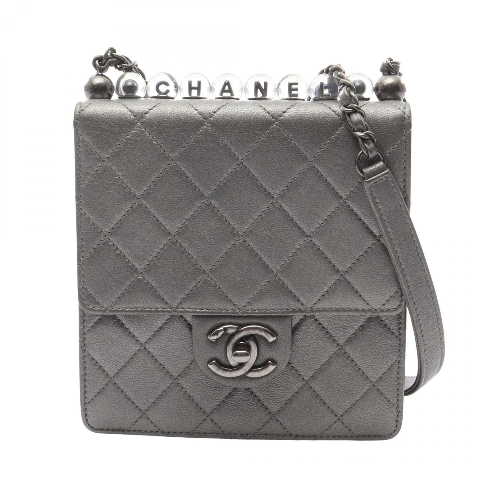 シャネル CHANEL マトラッセ ショルダーバッグ バッグ レザー レディース グレー系 AP3486 【中古】 シャネル CHANEL ショルダーバッグ マトラッセ シルバーグレー レザー