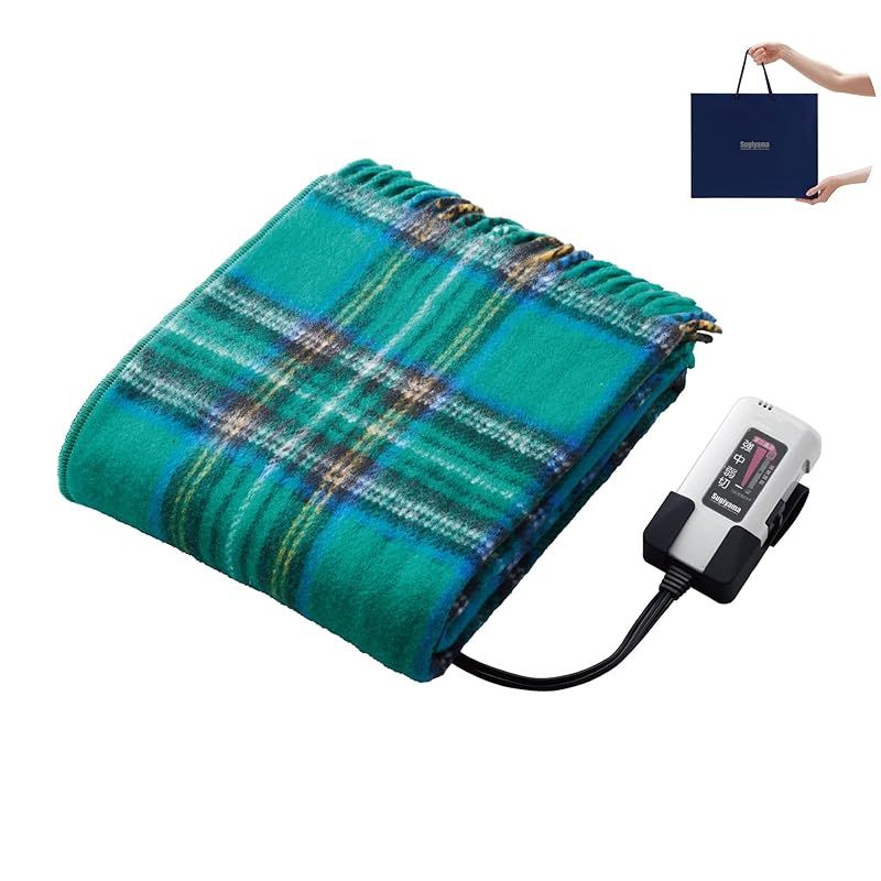 Sugiyama 電気ひざ掛け プレゼントやギフトに最適 ショッピングバックに入れてお届けします 日本製 洗える 切り忘れ防止タイマー付き GR グリーン 1