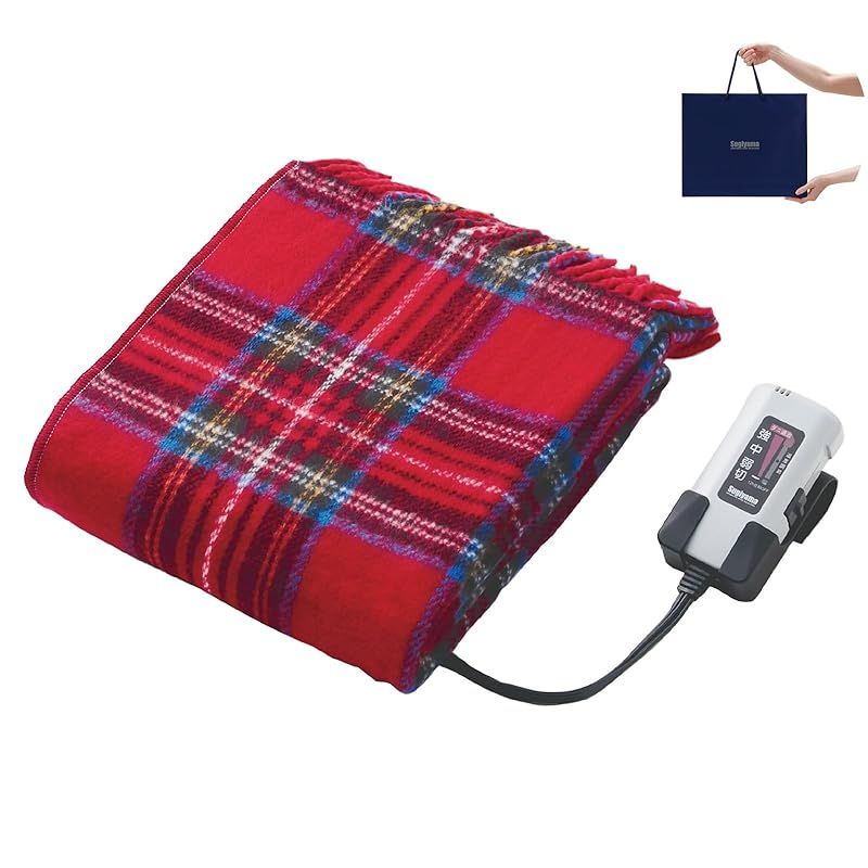 Sugiyama 電気ひざ掛け プレゼントやギフトに最適 ショッピングバックに入れてお届けします 日本製 洗える 切り忘れ防止タイマー付き 82 140 RD レッド 1