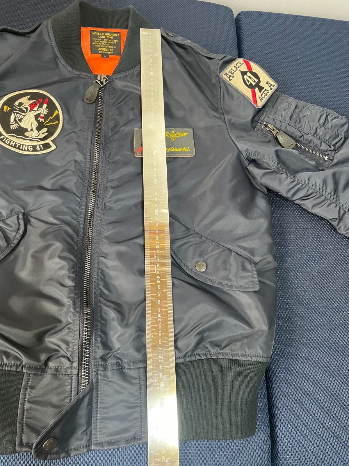 01d28 美品 AVIREX アヴィレックス FLYING JACKET L-2A ネイビー L 01d13 - メルカリ