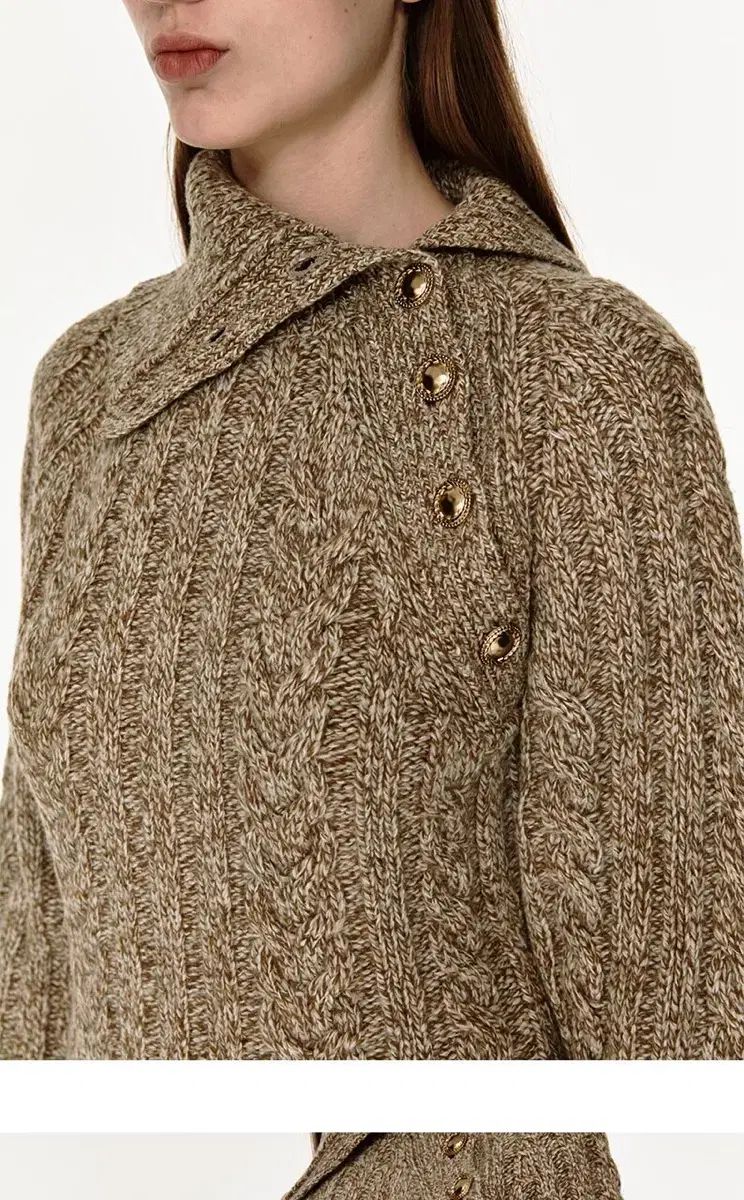 ハイネック ケーブルニットドレス