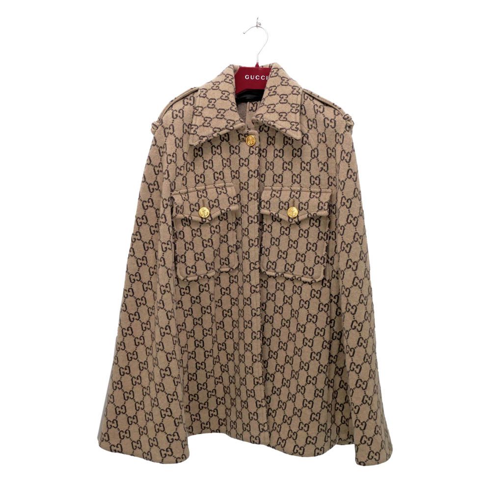 名東 グッチ ケープ GG柄 ベージュ ダークブラウン Sサイズ 610488 レディース 女 アパレル 服