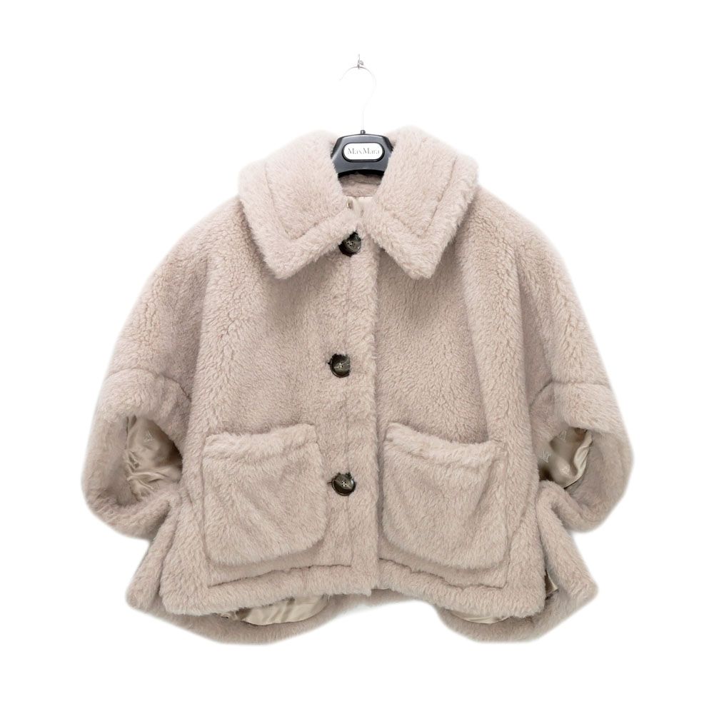 名東 マックスマーラ ケープポンチョ テディベア ピンクベージュ SMサイズ レディース 女 アパレル 服