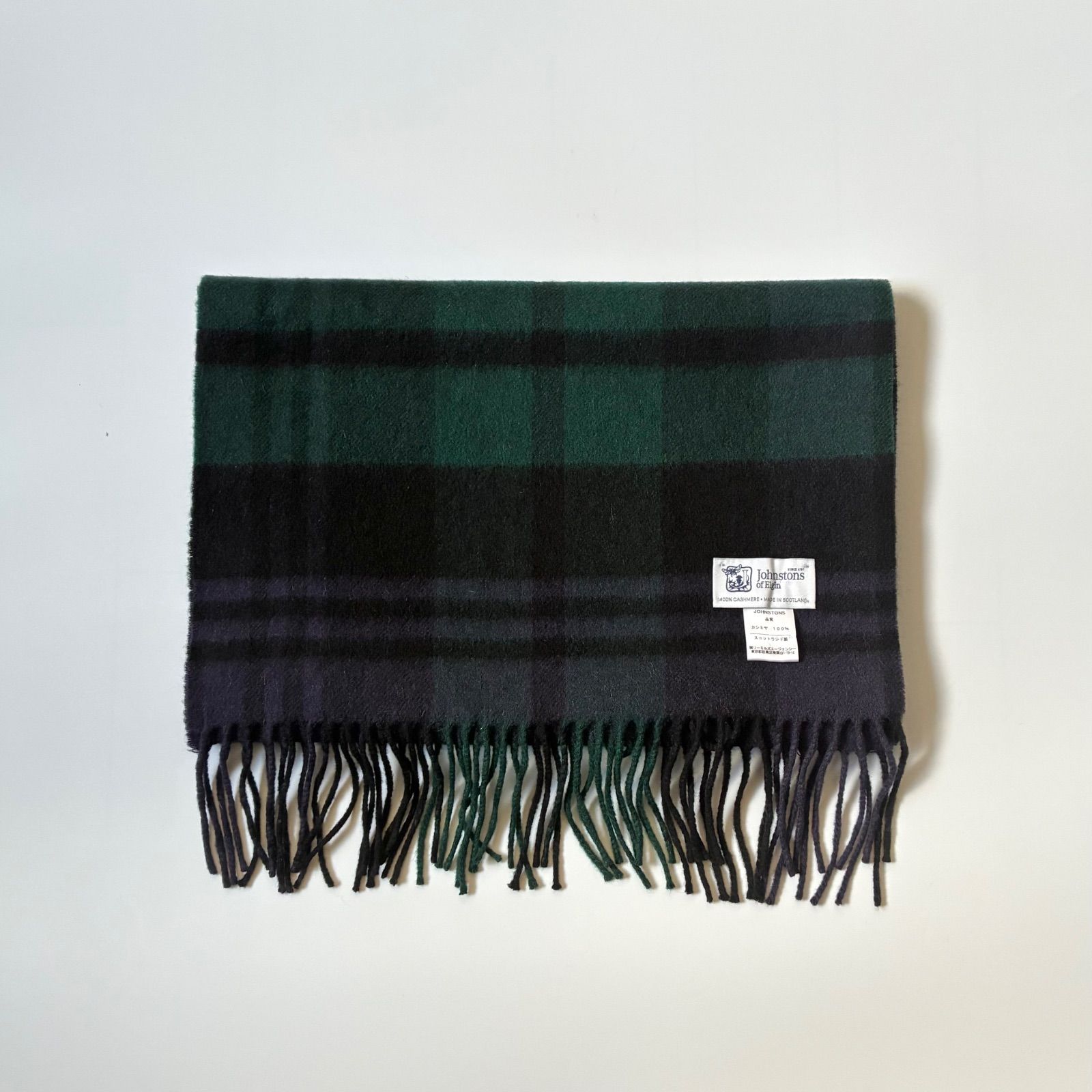 Johnstons of Elgin / カシミヤ100% ブラックウォッチ マフラー - メルカリ