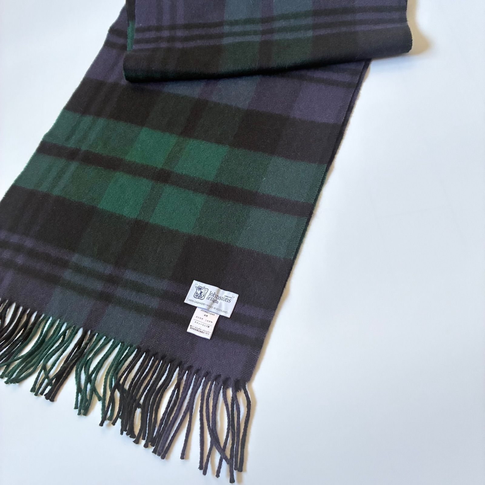 Johnstons of Elgin / カシミヤ100% ブラックウォッチ マフラー - メルカリ