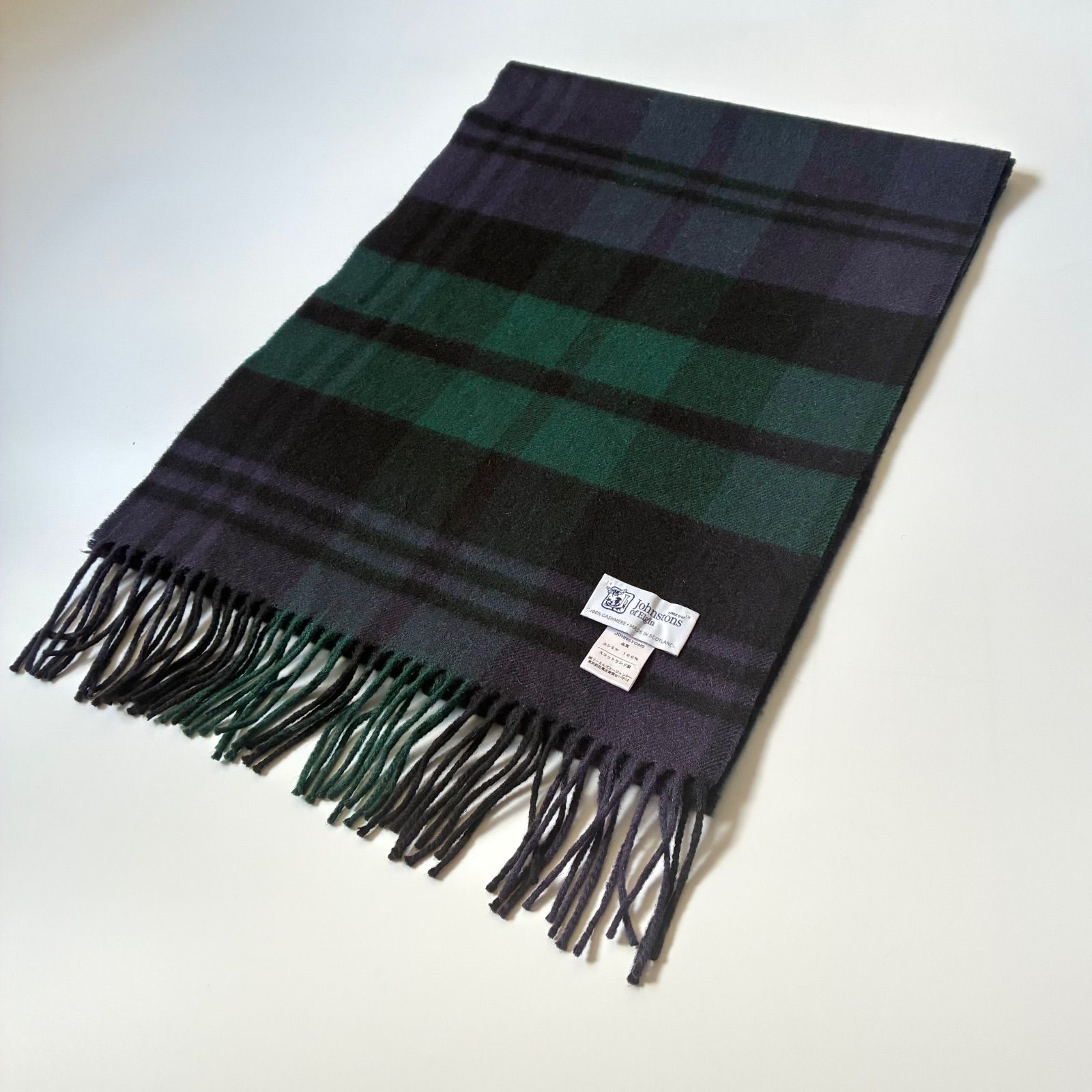 Johnstons of Elgin / カシミヤ100% ブラックウォッチ マフラー - メルカリ