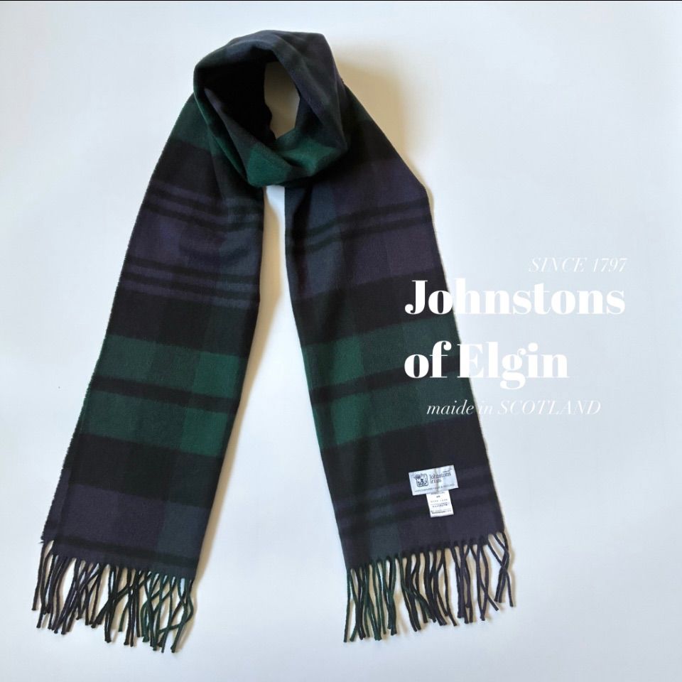 Johnstons of Elgin / カシミヤ100% ブラックウォッチ マフラー - メルカリ