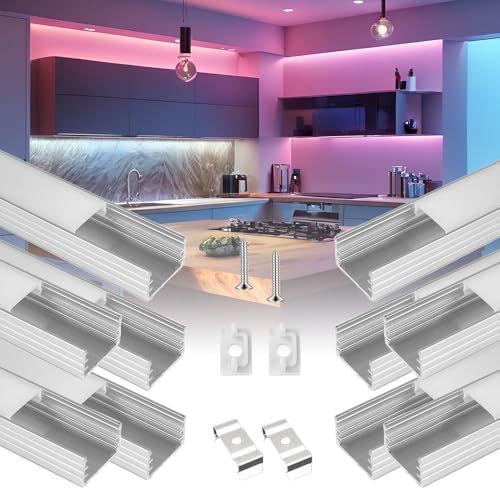 SPAHER テープライト カバー パック 1 M U型 アルミニウムチャンネル LEDテーブルライト用 エンドキャプ付き ネジ付き 取り付け簡単 発光 装飾 室内