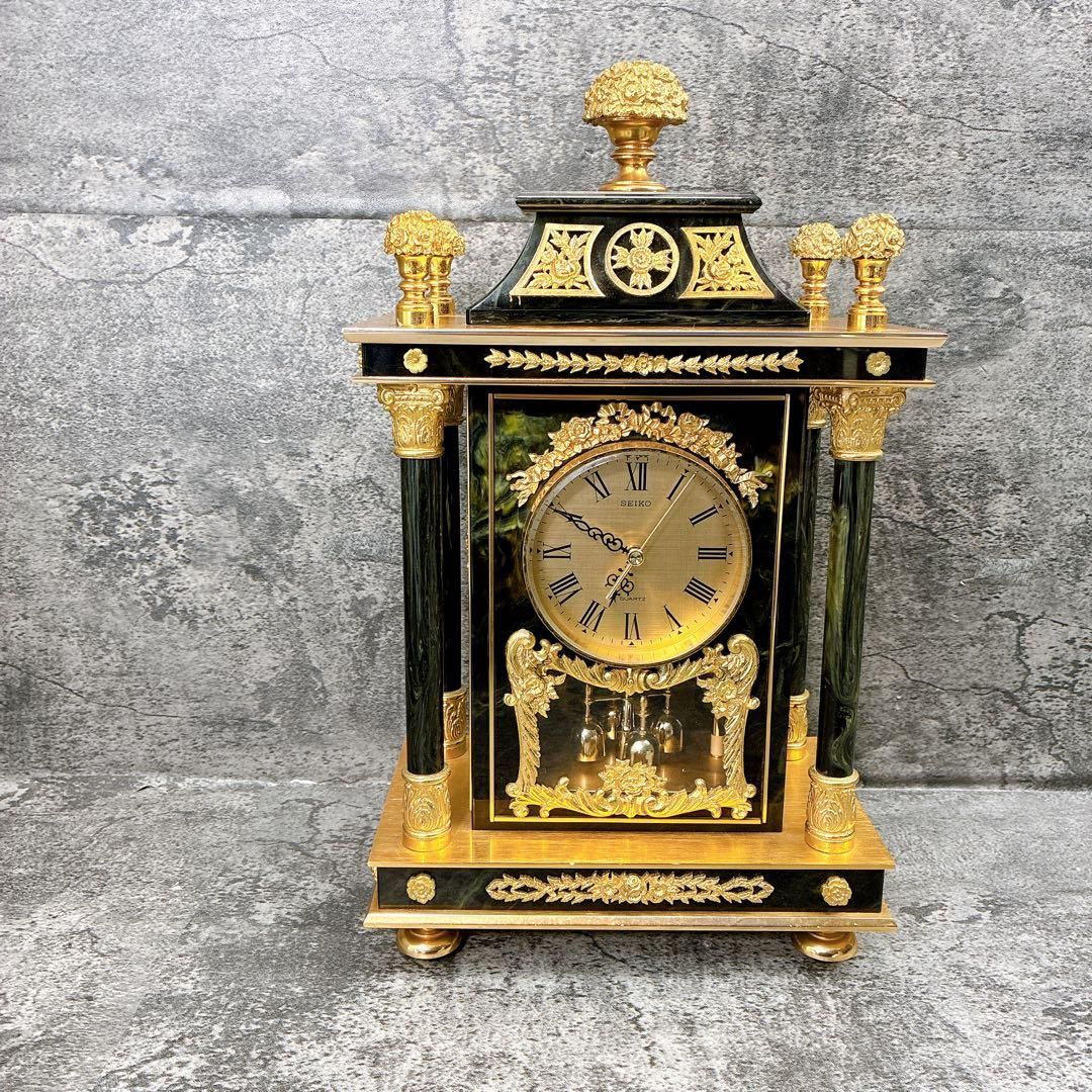 SEIKO クォーツ 置時計 ゴールド 動作品 SEIKO セイコー 高級置時計 QZ711 クオーツ 真鍮製 バロック調 - メルカリ