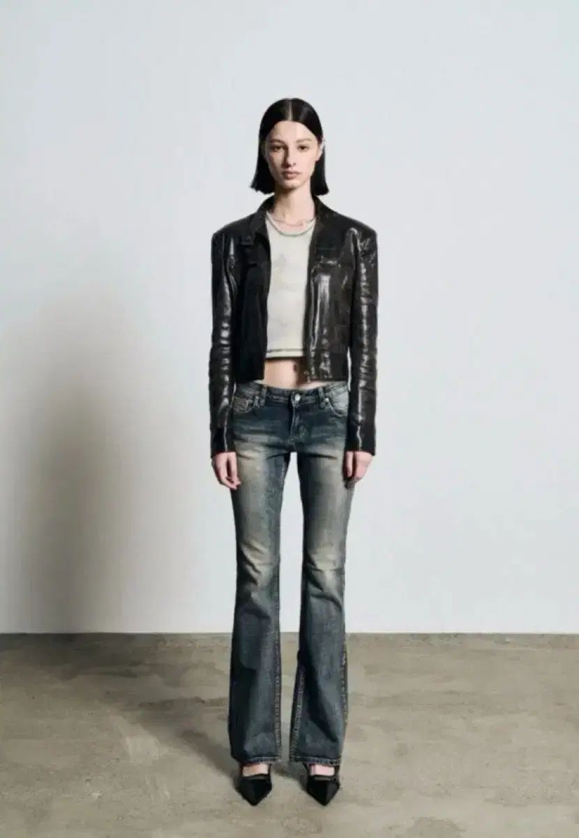 BOHEMSEO ボヘミアンソウル ウォッシュ ブーツカット パンツ ブルー デニムパンツ M