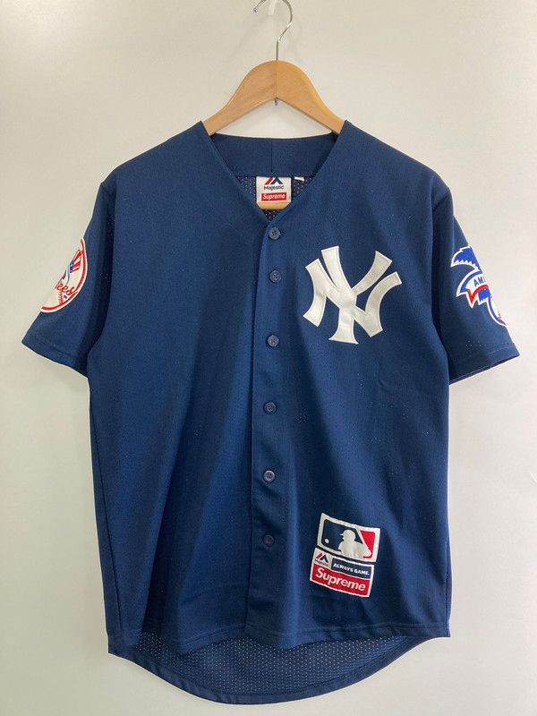 品 Supreme シュプリーム YORK YANKEES 15 SS JERSEY マジェスティック ベースボール ジャージ 149 260104 zi 02 min