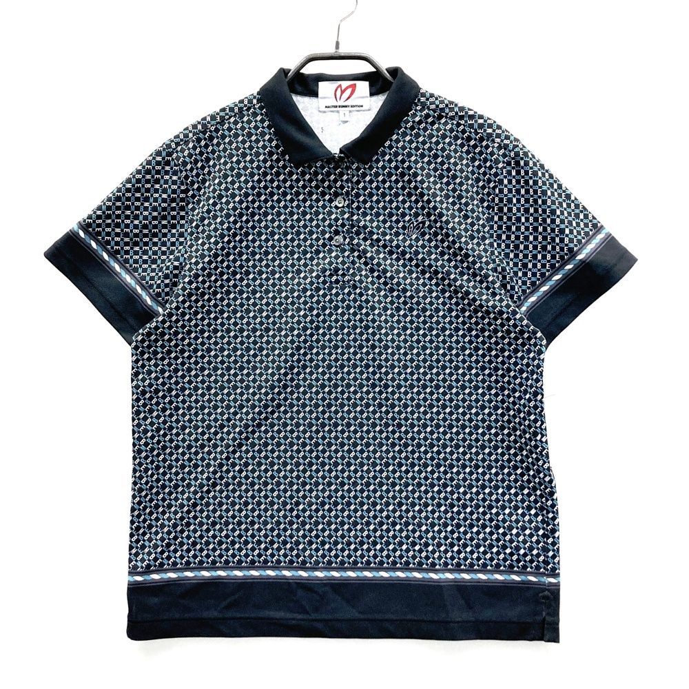 サイズ 1 MASTER BUNNY EDITION マスターバニーエディション 2025年モデル 半袖ポロシャツ 総柄 ブラック系 ゴルフウェア レディース ストスト