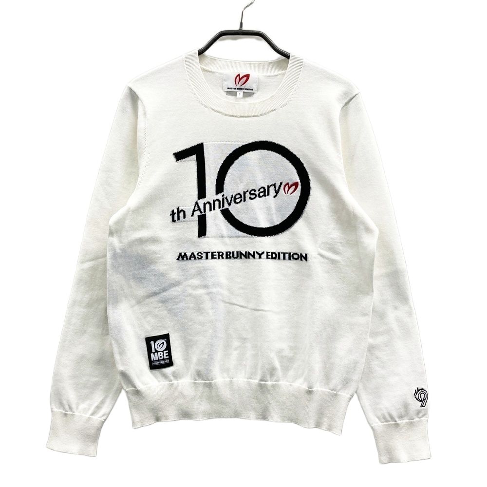 サイズ 1 MASTER BUNNY EDITION マスターバニーエディション 10周年 ニットセーター ホワイト系 ゴルフウェア レディース ストスト