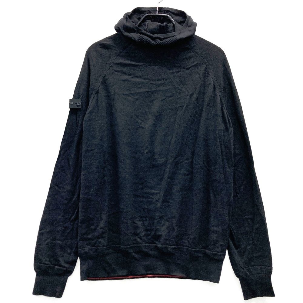 サイズ XL GOLF ブリーフィング 2025年モデル フード付 長袖 ニットセーター ウール ブラック系 ゴルフウェア メンズ ストスト