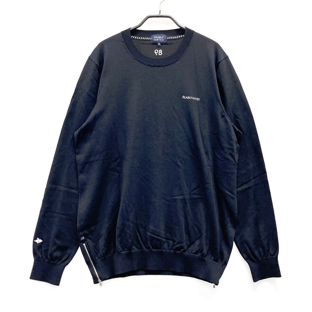 サイズ 6 PEARLY GATES パーリーゲイツ ニットセーター 裾ジップ ネイビー系 ゴルフウェア メンズ ストスト