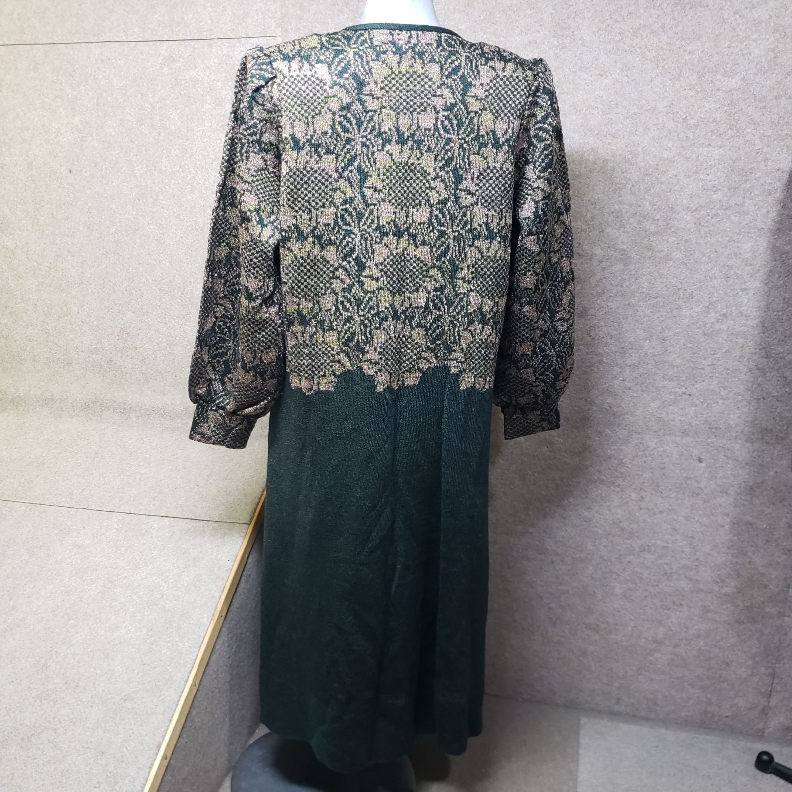 斎藤都世子 ニットワンピース ジャガード織 切替デザイン u 7158 s