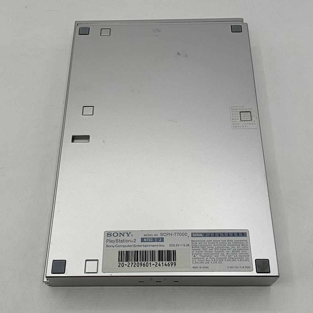 中古動作品】 PS2 薄型 SCPH-77000 サテンシルバー 動作確認済み