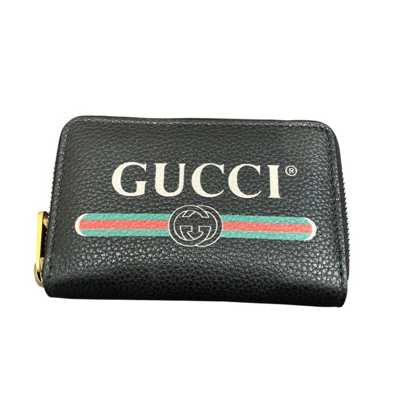 グッチ GUCCI カード＆コインケース 496319 ブラック カーフレザー ユニセックス コインケース