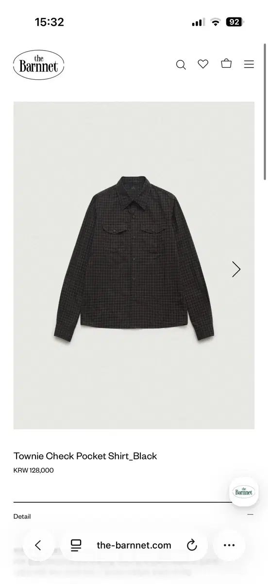 ザ バーネット Townie Check Pocket Shirt Black