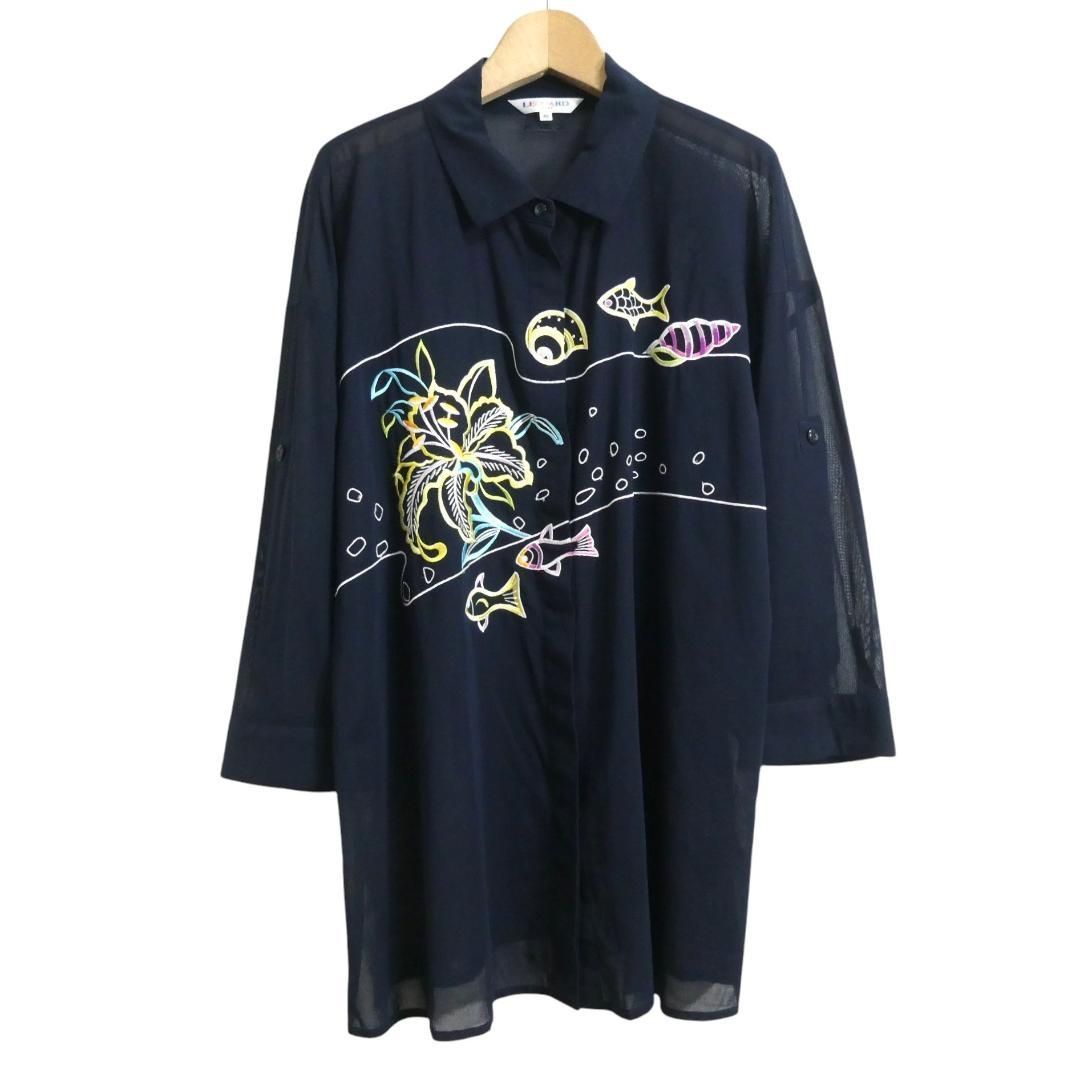 極美品 LEONARD SPORT レオナールスポーツ サイズ40 魚柄 刺繍