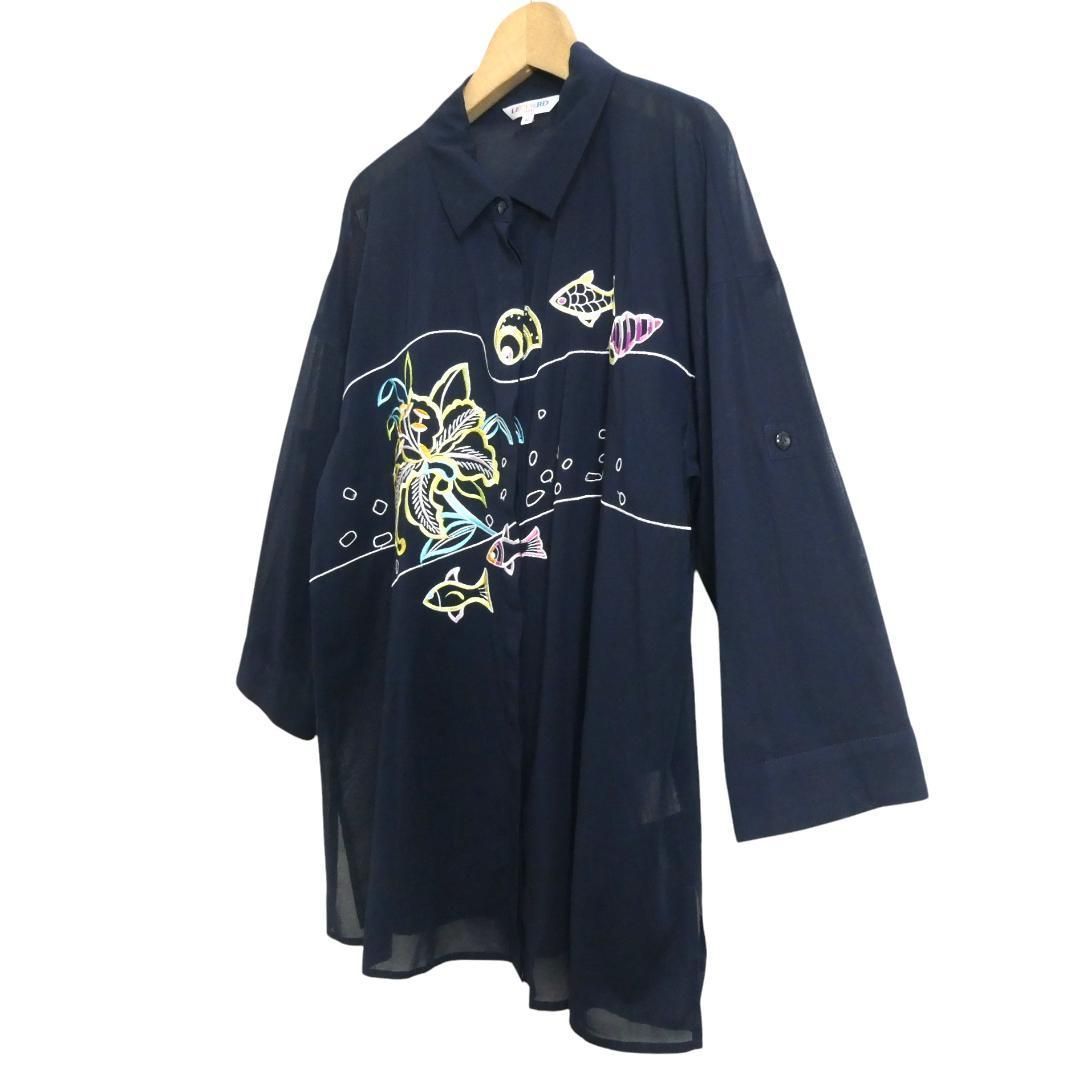 極美品 LEONARD SPORT レオナールスポーツ サイズ40 魚柄 刺繍