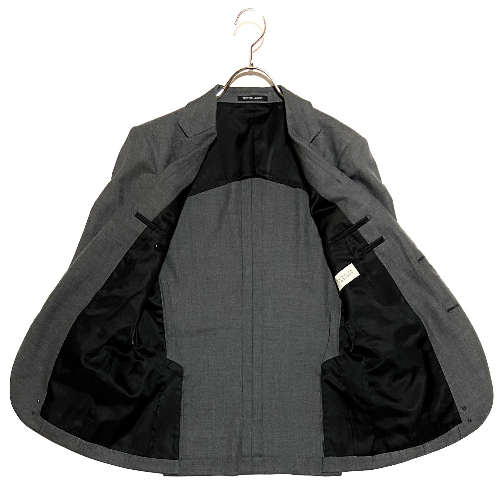 マッキントッシュ フィロソフィー　トロッター　グレー スーツ トロッター フレスクロストラウザーズ#108 ハイツイストストレッチ