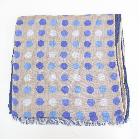 アラミス ARAMIS 水玉 ドット ストール ショール F 青系 ブルー イタリア製 シースルー 透け感 カットオフ タグ付