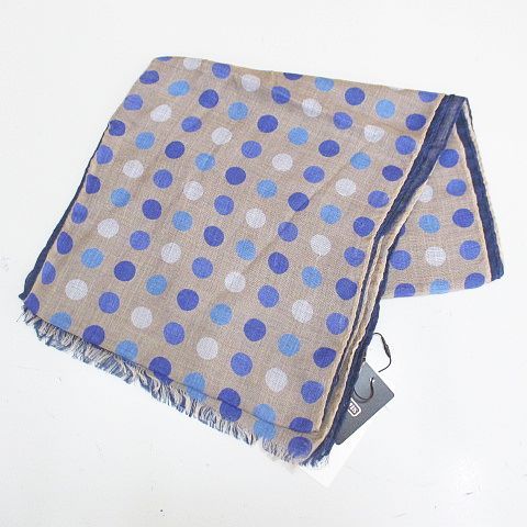 アラミス ARAMIS 水玉 ドット ストール ショール F 青系 ブルー イタリア製 シースルー 透け感 カットオフ タグ付